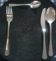 Chrome plated cutlery tray and staineless steel cutlery set 
